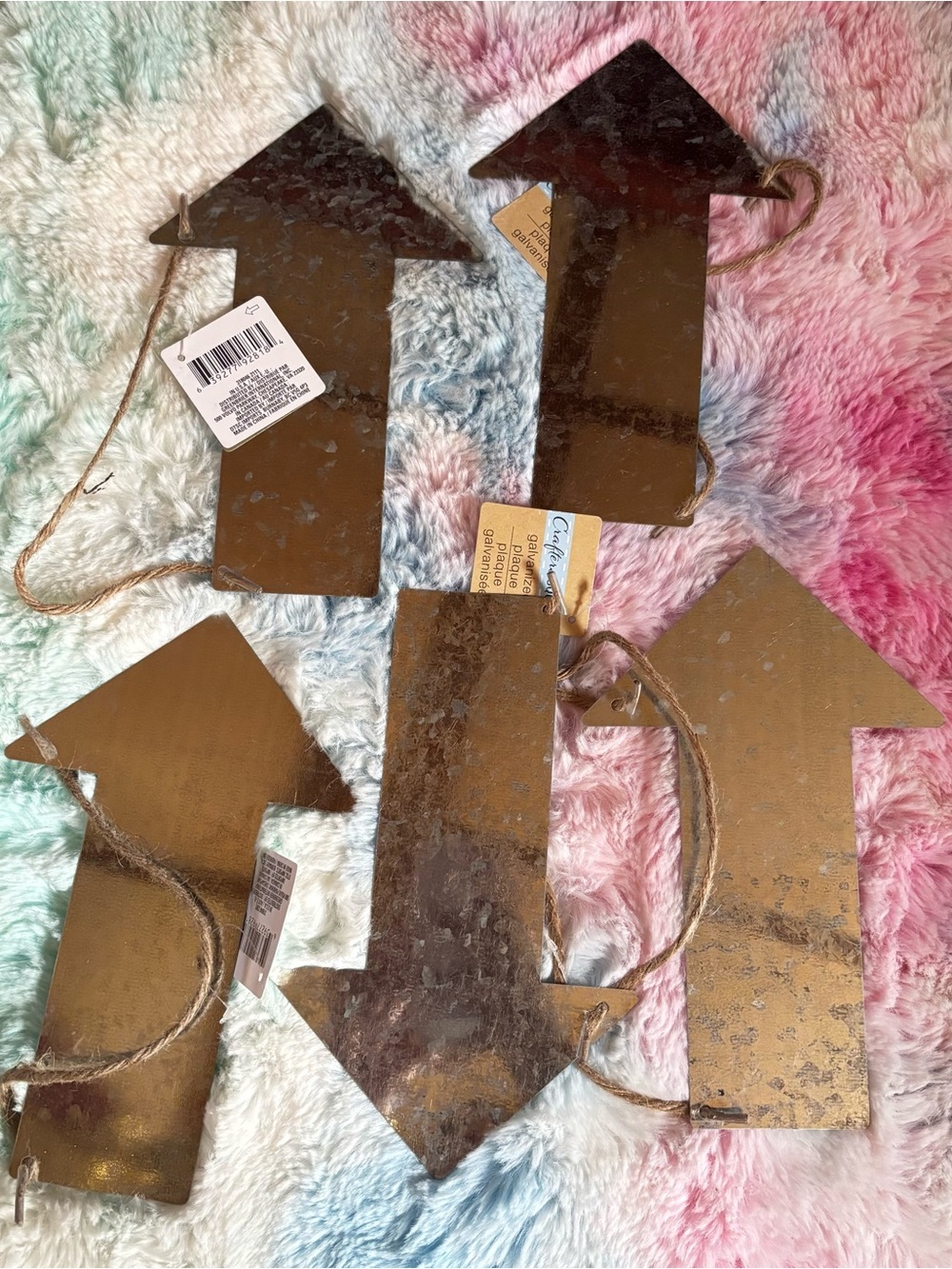 NWT Galvanized Metal Arrow Wall Hanging Set of 5